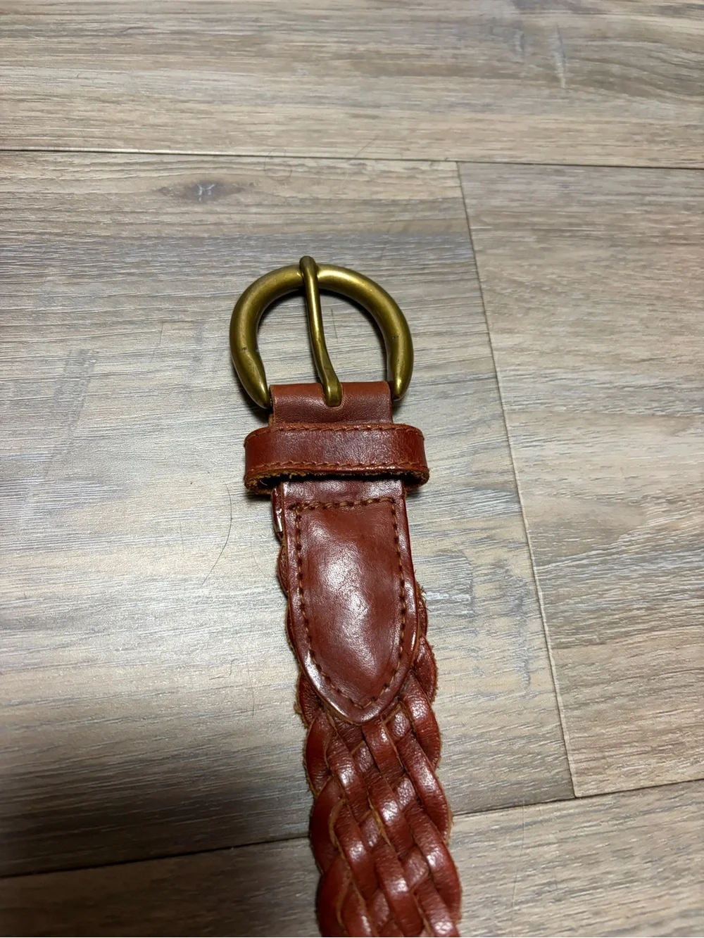 Vintage Dockers K3000W Brown Braided Leather Belt Medium